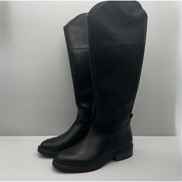 A New Day Boots Womens 6.5 Black Sienna Tall Dress Modern Classic Low Heel - Picture 2 of 6